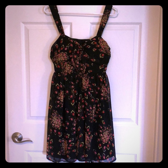 Candie’s Black Feathers Fit & Flare Dress - Picture 1 of 4